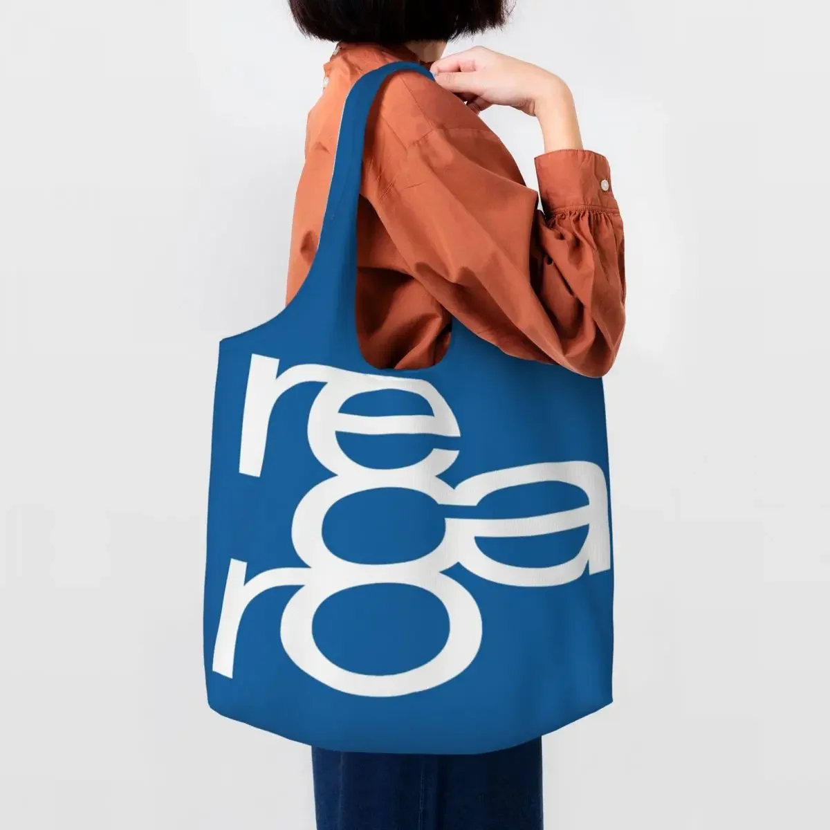 Reusable Recaros Logo Shopping Bag Women Shoulder Canvas Tote Bag Portable Groceries Shopper Bags Photography Handbags