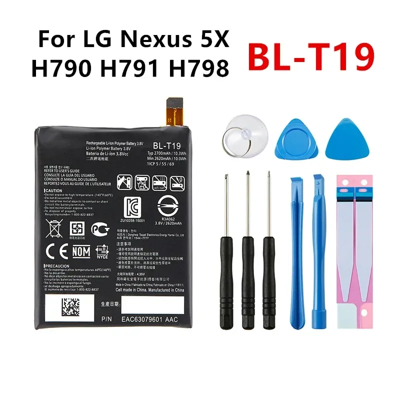 Originele BL-T19 2700Mah Vervangende Batterij Voor Lg Nexus 5x H790 Blt19 H791 H798 T19 Blt19 Batterijen Voor Mobiele Telefoon + Gereedschap