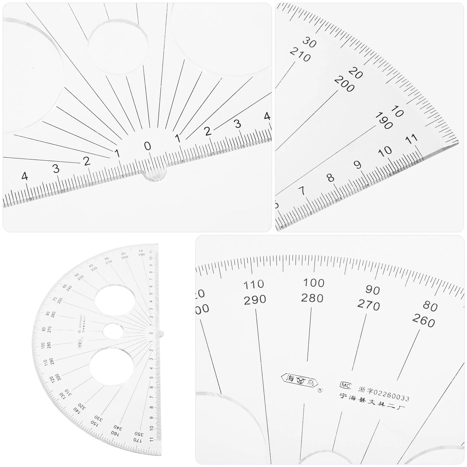 Square Tool Semicircle Protractor Metric Tape Measure for Drawing Centimeter Ruler School