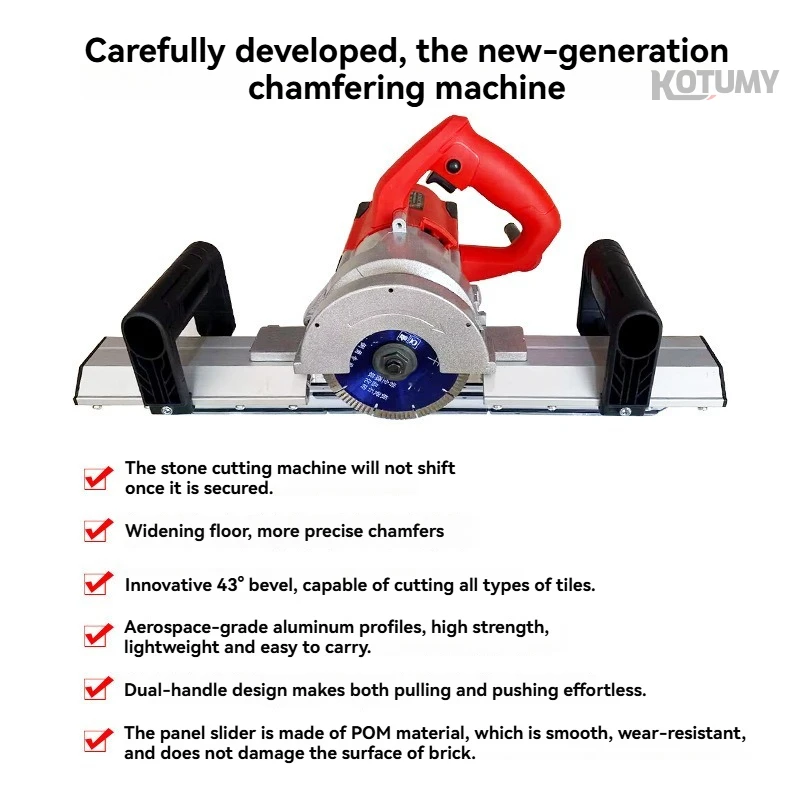 Dust-Free Ceramic Tile 45° Chamfer Machine High Precision 43° Crabapple Angle Cutting Artifact