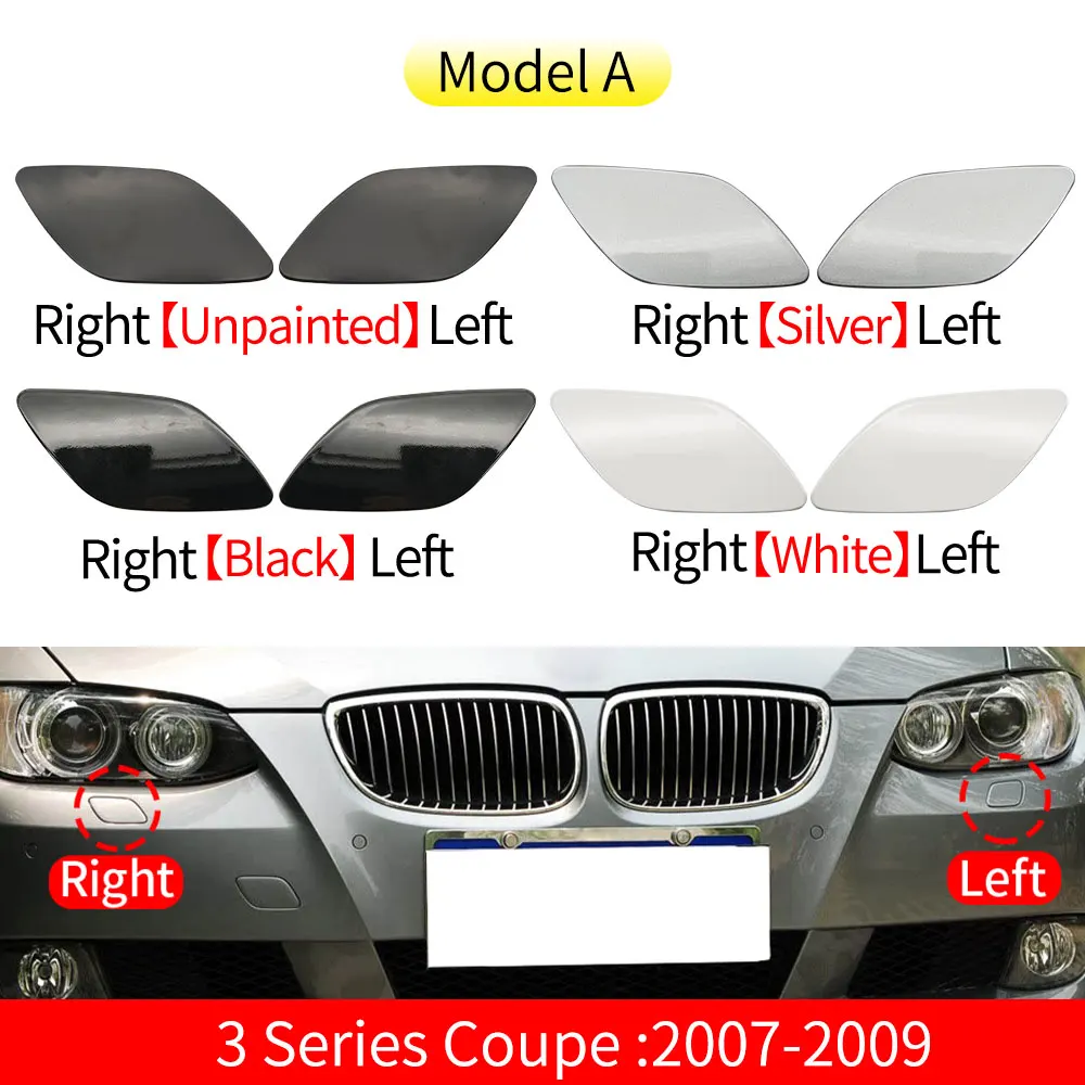 For BMW E92 E93 Car Front Bumper Headlight Washer Spray Cover Cap Accessory For BMW 3 Series Coupe 318 320 328 330i 20107-2013
