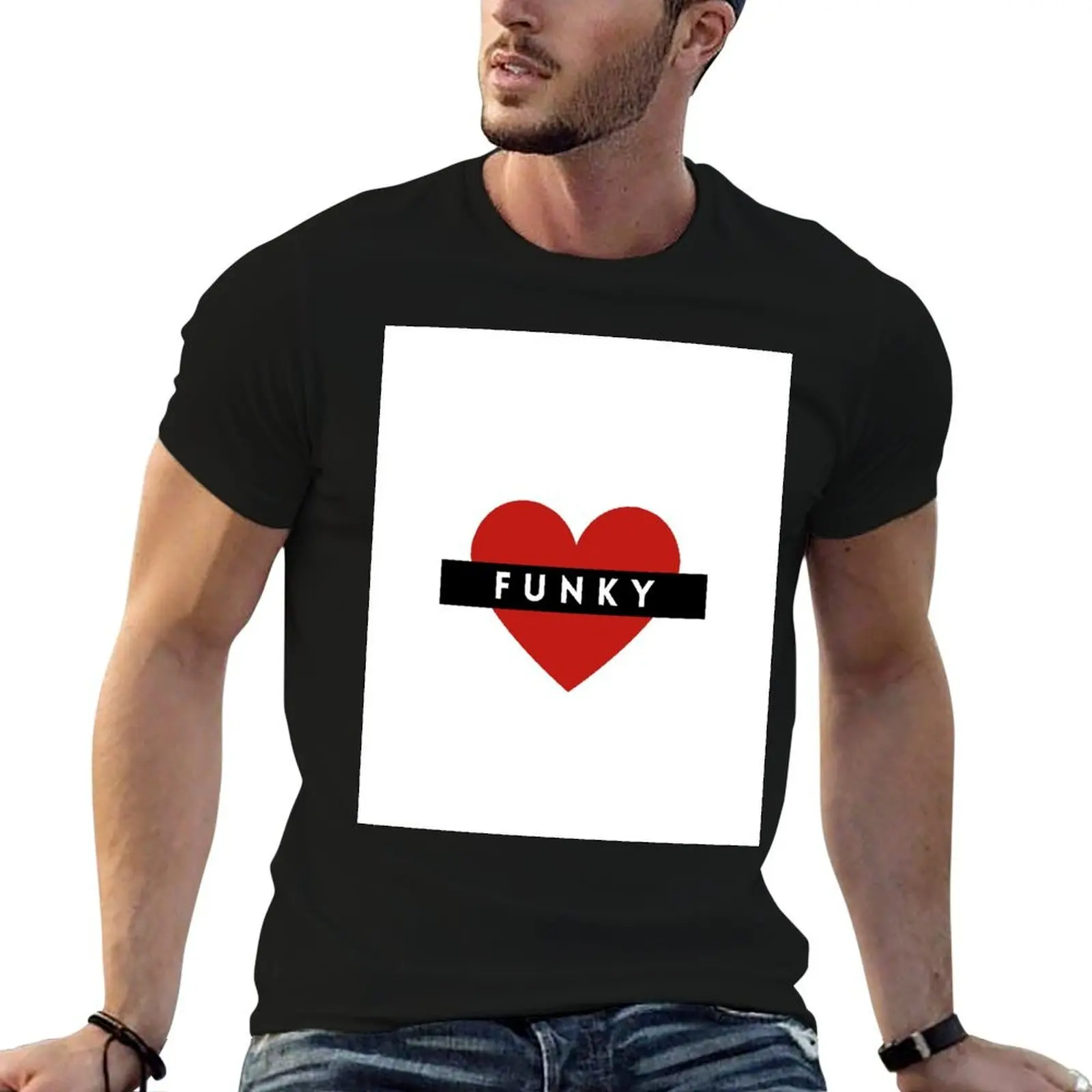 

Funky Red Heart Love T-Shirt oversized graphic t shirts mens vintage t shirts