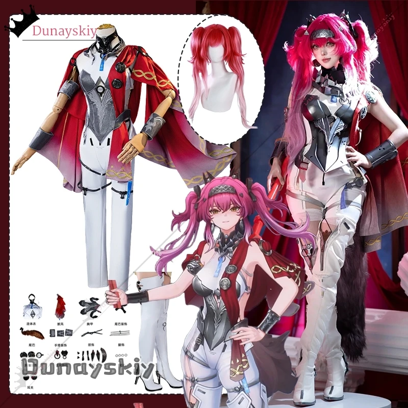 

Lupa Game Wuthering Waves Косплей Костюм Парик Хвост Головные уборы Серьги Полный комплект Маскировочные костюмы Lupa Ролевая игра Костюм на Хэллоуин