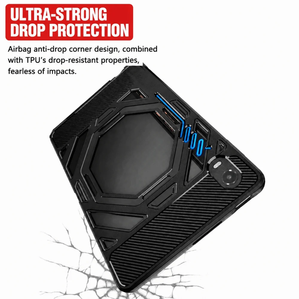 TPU Tablet Case Soft Shockproof Protective Cover Anti-Scratch with Gaming Grips Gaming Tablet Shell for Nubia RedMagic 5 Pro