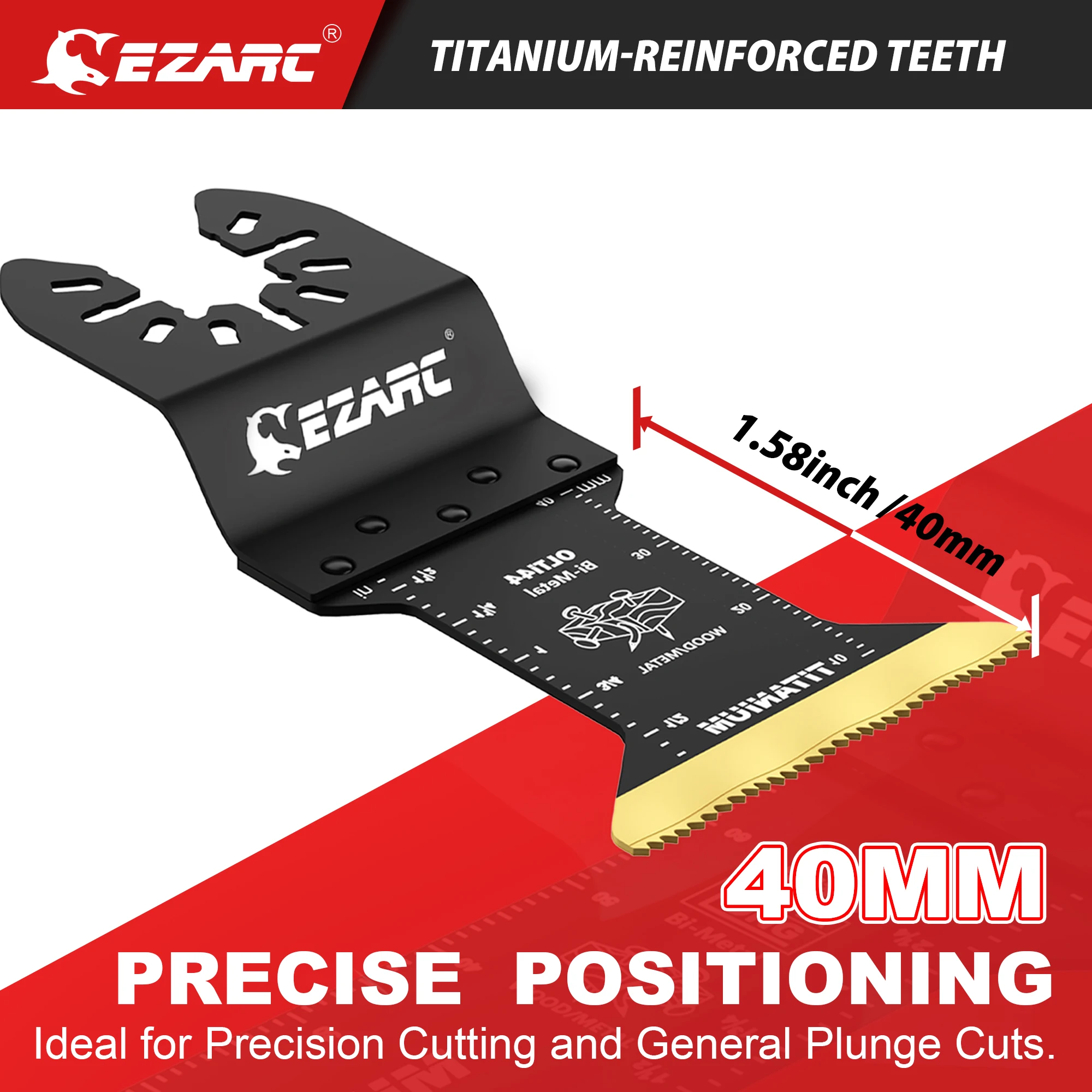 EZARC 6Pcs lame multiutensile oscillanti in titanio, lame per seghe Multitool oscillanti universali per il taglio di viti per chiodi in legno metallico