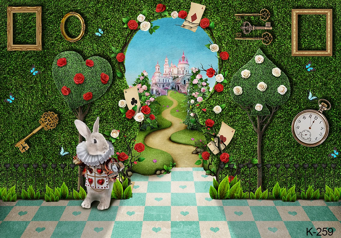 Fairy Tale Princess Background Alice in Wonderland Birthday Backdrop Tea Party Girl Photography Photo Studio Photoshoot