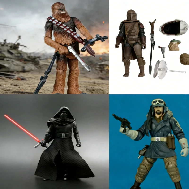 18cm Wars 4 Charaktere Actionfigur Force Awaken Mandalorian Sammlerstück Desktop-Dekoration Perfekte Urlaubsgeschenke Geburtstagsgeschenke