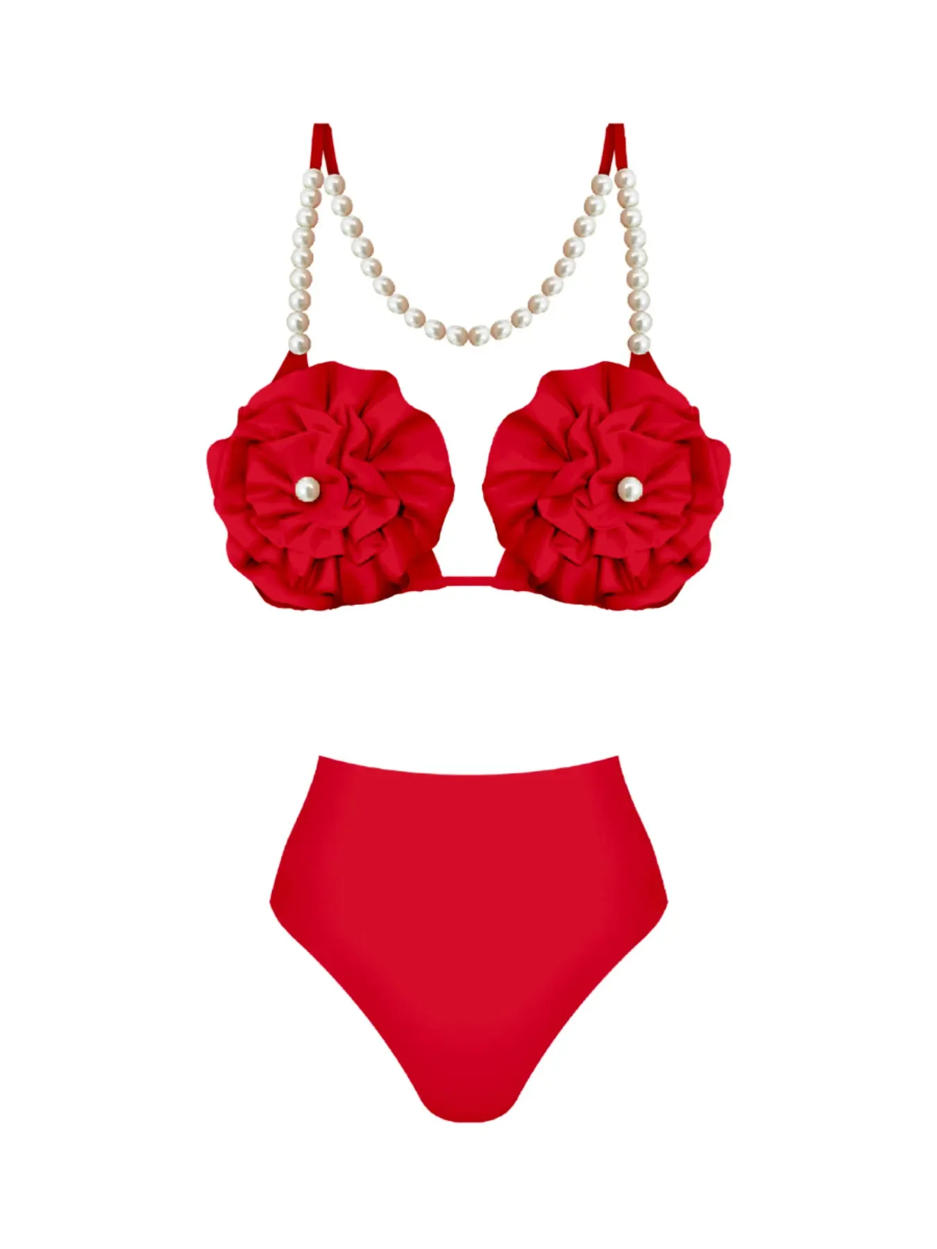 Bikini de cintura alta con flores a la moda y falda, traje de baño para mujer, Bikini Sexy con cuello Halter para mujer, traje de baño para vacaciones, trajes