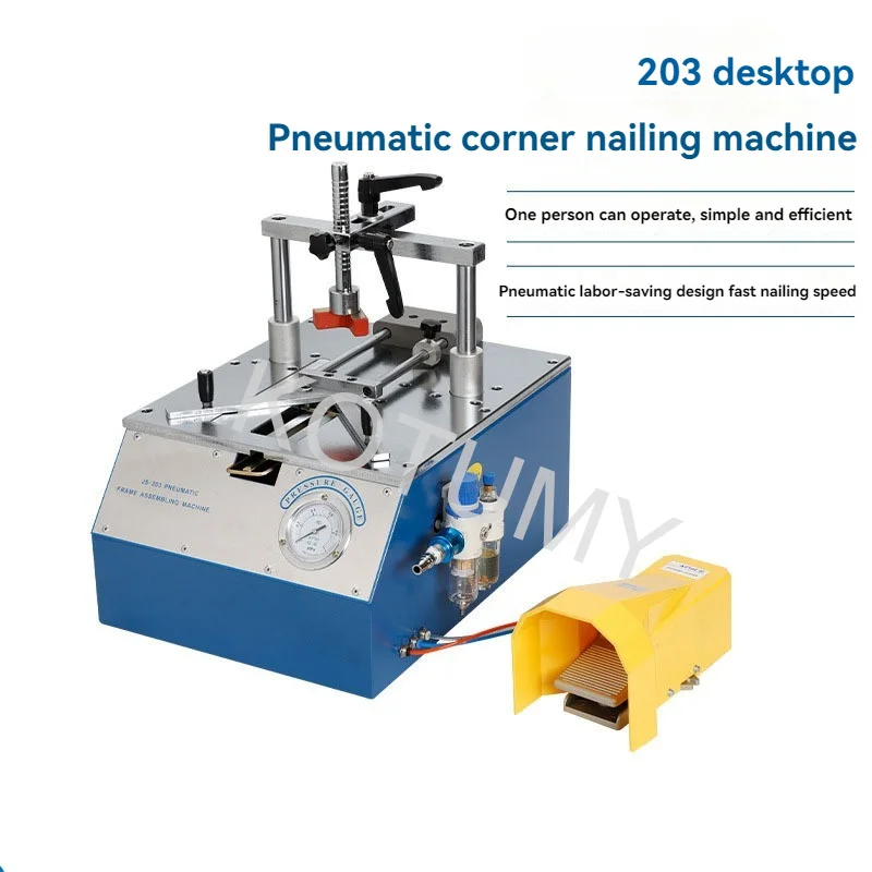 Bench-Top Type Picture Frame Underpinner 0.6-0.8 MPa Working Pressure Desktop Pneumatic Nail Angle Machine 110 MM