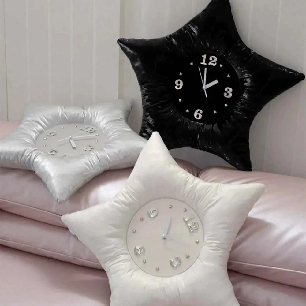 Cute Star Shape Wall Clock INS Style, Creative Decor Hanging Clock Background Ornament Shooting Prop for Nursery Room Decoration