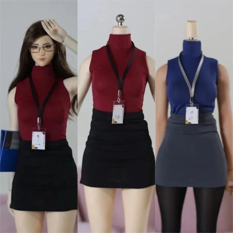 

DMTOYS 1/6 масштаб женщина-солдат сексуальная офисная униформа секретаря костюм обтягивающий жилет юбка модель одежды подходит для тела 12 дюймов VCD02 TBL47