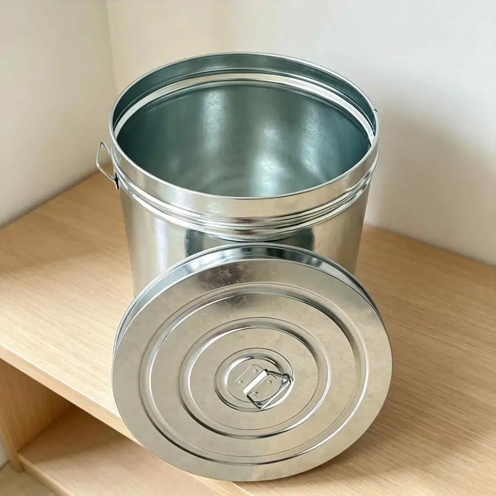 Weather Resistant Dry Food Container Secure Lid Metal Container Metal Rice Storage Canister with Lid Moisture-proof Food for Dry