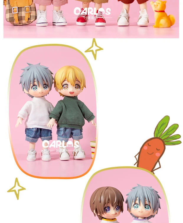 Ob11 Puppen kleidung einfarbig gestreiftes Hoodie-T-Shirt mit langen Ärmeln Zubehör für bjd, gsc, obitsu11, molly, ymy, p9, gsc – Detail 6