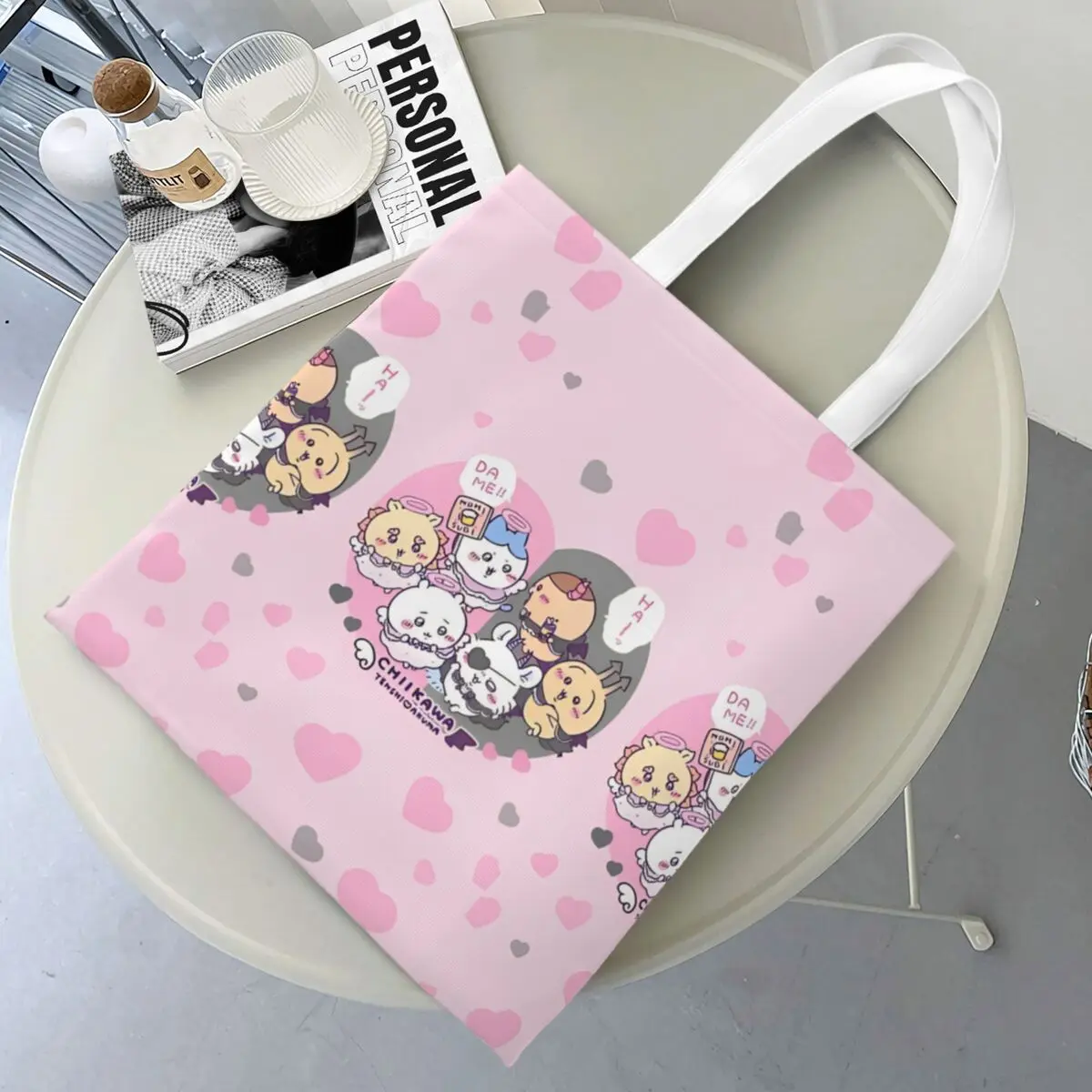 Cute Chiikawa Kawaii Cartoon Canvas Tote Bag Reusable Large Capacity Shopping Bag for Women Hachiware Usagi Shopping Bags