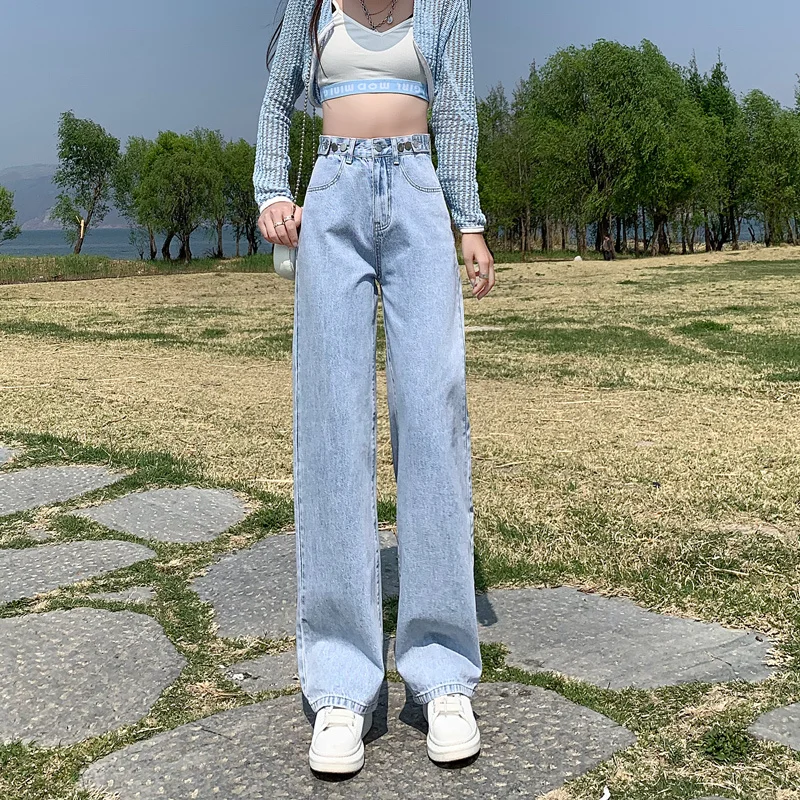 Jean marron Harajuku Y2K, à volants empilés, plissé, drapé, fente fendue, détail asymétrique, Denim féminin, mode Unique et élégante