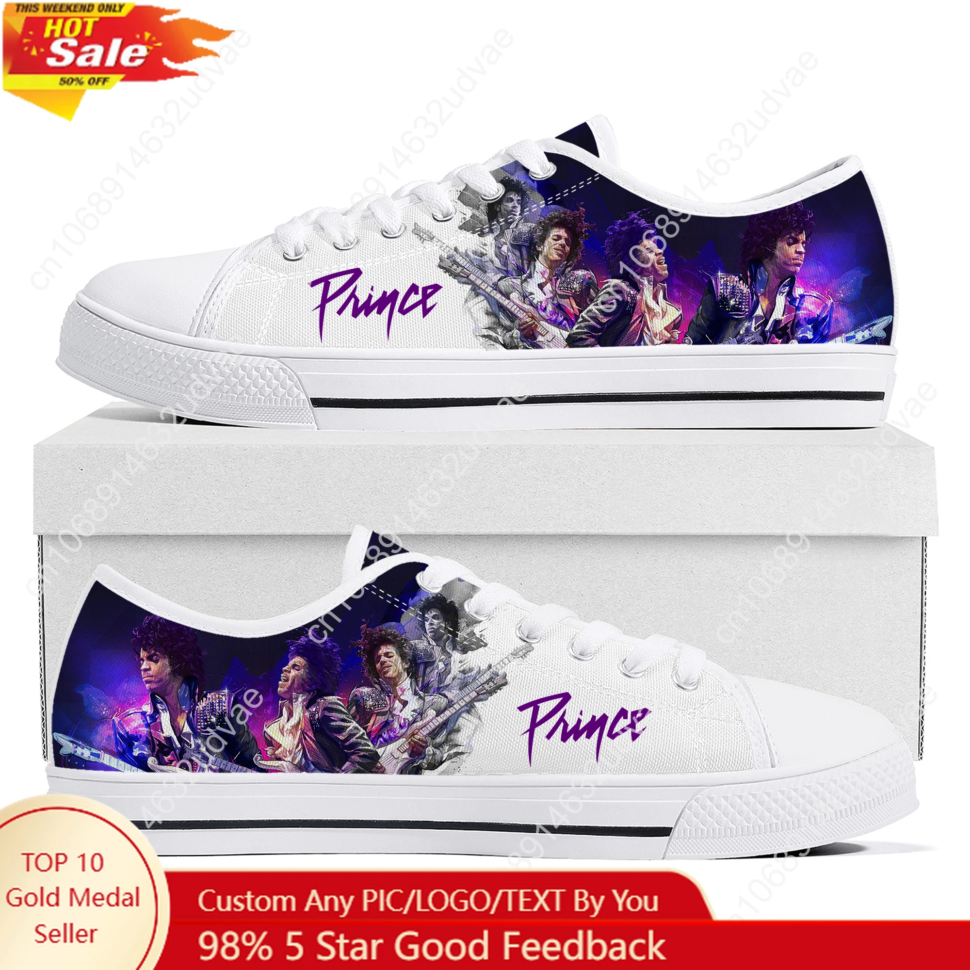 

Prince Rogers Nelson Low Top Shoes Man Woman Teenager Canvas Casual Sneaker Sneakers Couple Footwear Custom Shoe White