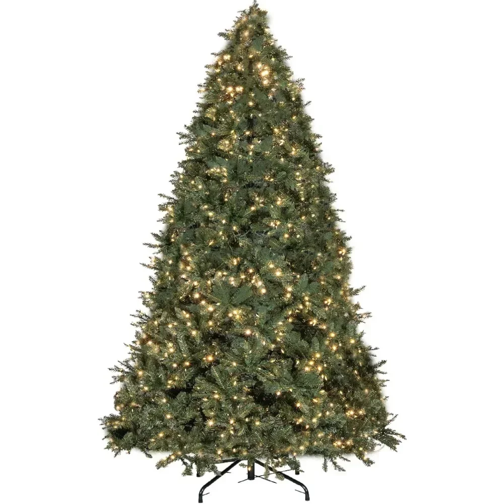 

Christmas Trees 10 Ft- Pre-Lit White and Multi-Color Premium LED Lights - Artificial Full Includes Stand, Remote Christmas Trees