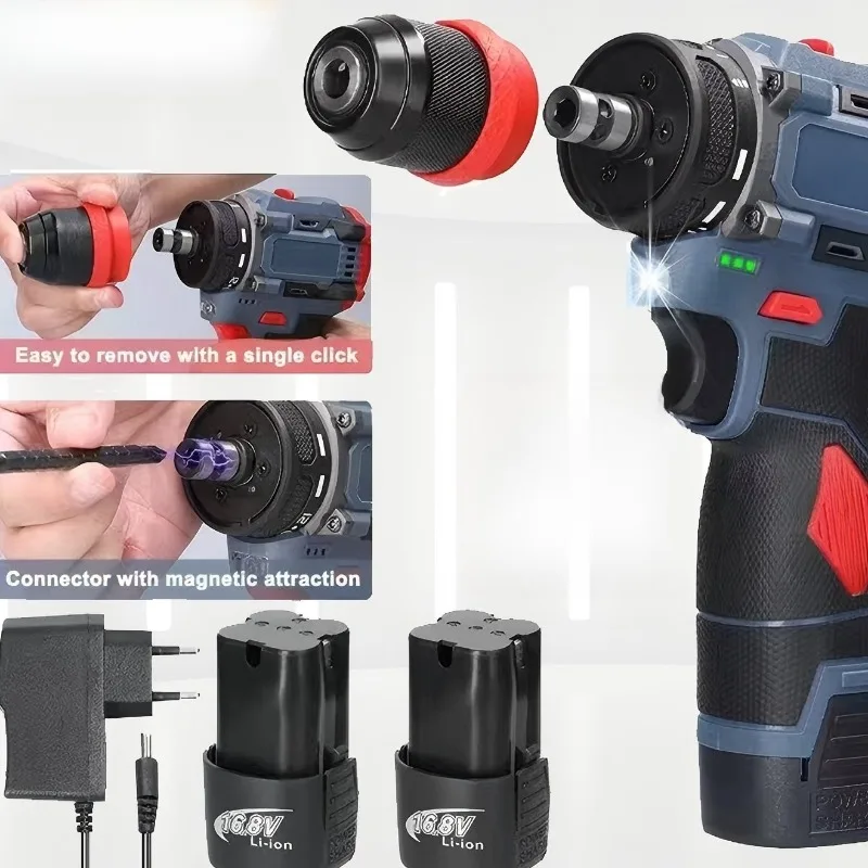Brushless Power Drill Quick Change Chuck Impact Drill Hole Drilling Renovation Electric Screwdriver Hand Power Tool
