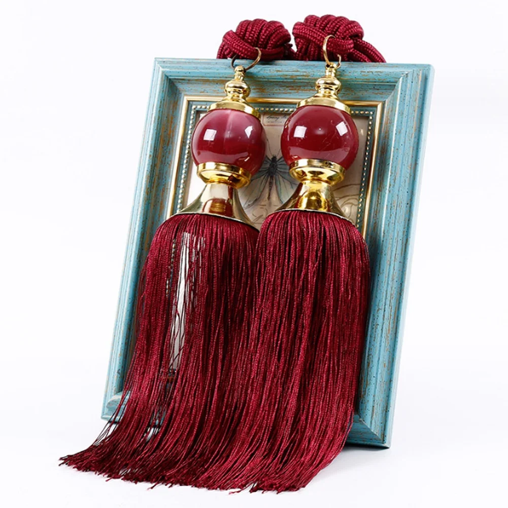 2Pcs Curtain Tieback Decorative Soft Delicate Curtain Holdback Holder for Home Hotel Jujube