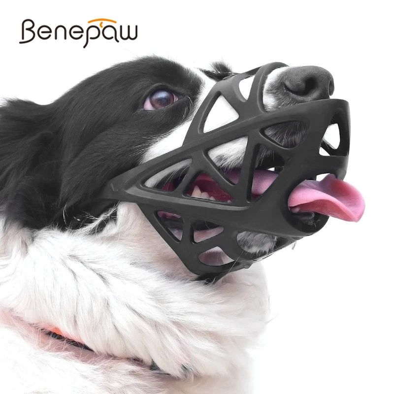 Benepaw Reflective Dog Muzzle Basket Anti Biting Chewing Barking Licking Drinkable Pet Mouth Cover For Small Medium Large Dogs