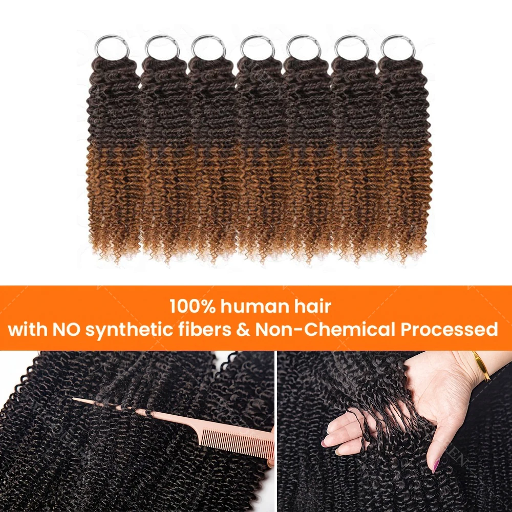 12A Brown With Black Kinky Cur - Water Wave Bulk Human Hair For Braiding 评论和价格