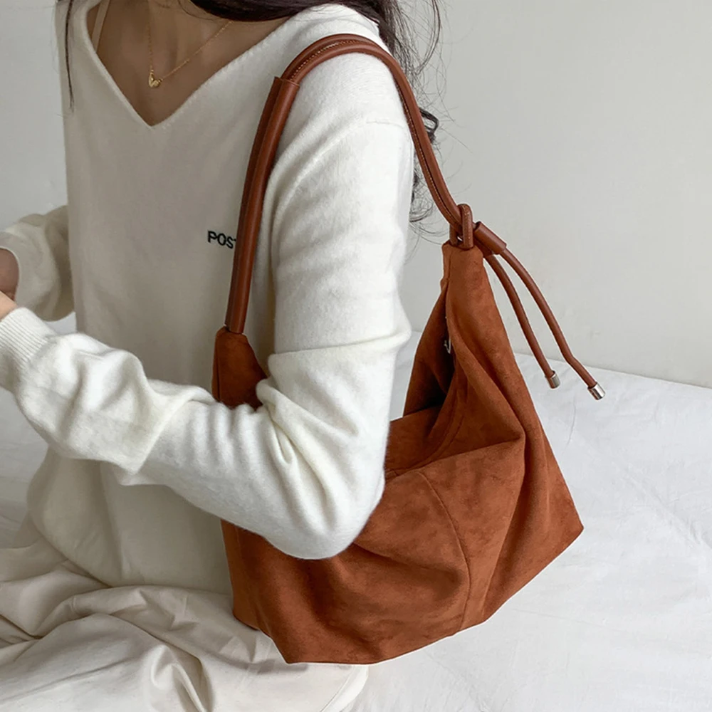 

Large Capacity Faux Suede Tote Women Bag NEW Soft Shoulder Bags for Women Handbags and Purses Autumn and Winter Shopper Clutch