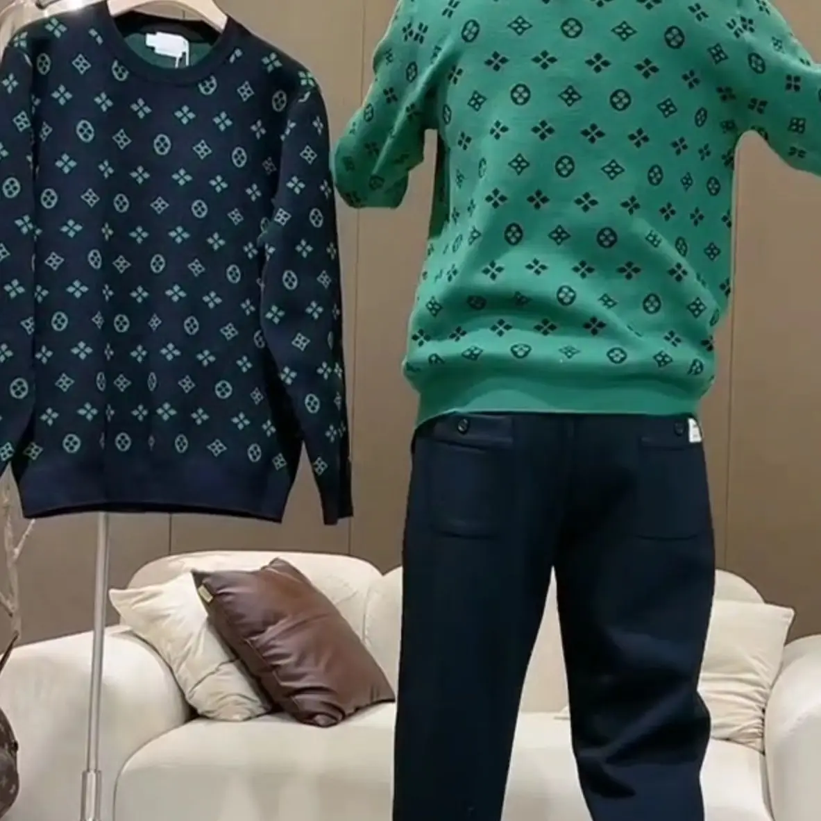 Thickened sweater men's trend autumn and winter new handsome fashion high-end Korean version long-sleeved knitted sweater