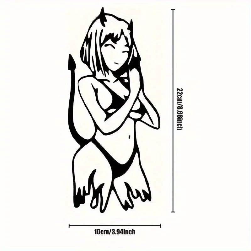 قطعة واحدة من ملصق سيارة الشيطان المجسم - شارات بتصميم شيطان قوس قزح نابضة بالحياة للسيارات وأجهزة الكمبيوتر المحمولة وعشاق الديكور المتفوق