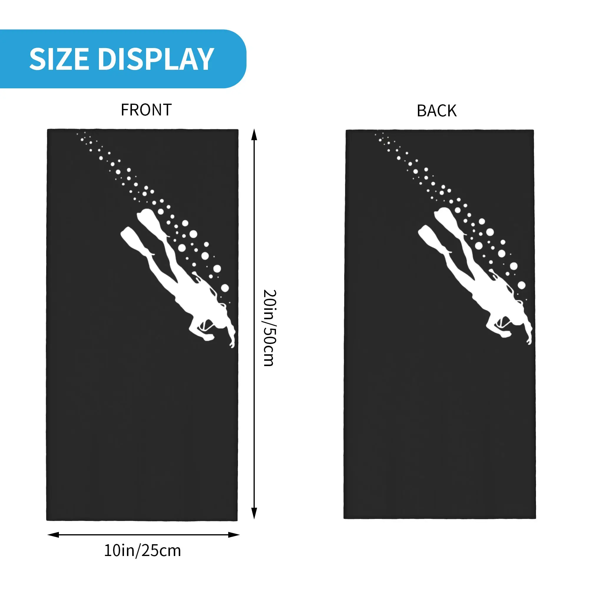 Custom Scuba Dive Flag Protects Divers Sport  Bandana Neck Gaiter for Hiking Cycling Men Women Wrap Scarf Motor Headband Warmer
