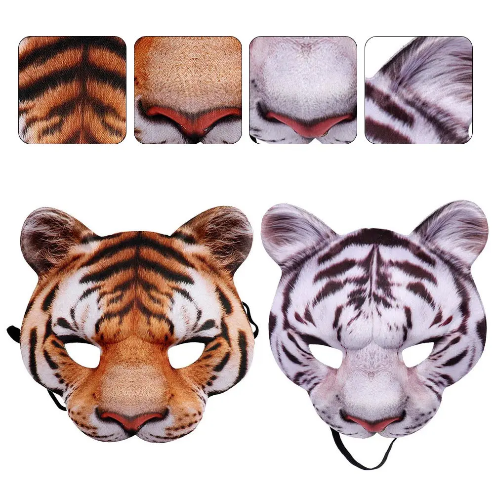 

1Set Tiger Mask Halloween Costume Face Cover Cosplay Carnival Party Decor Premium Eva Material Non-Toxic Breathable Unisex Adult