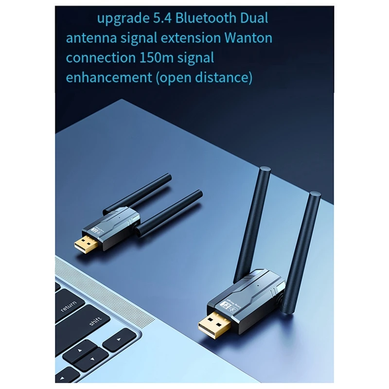 150 Meters Bt5.4 Bluetooth Adapter Free Drive Computer Usb Bluetooth Audio Headset Receiving Transmitter With Antena