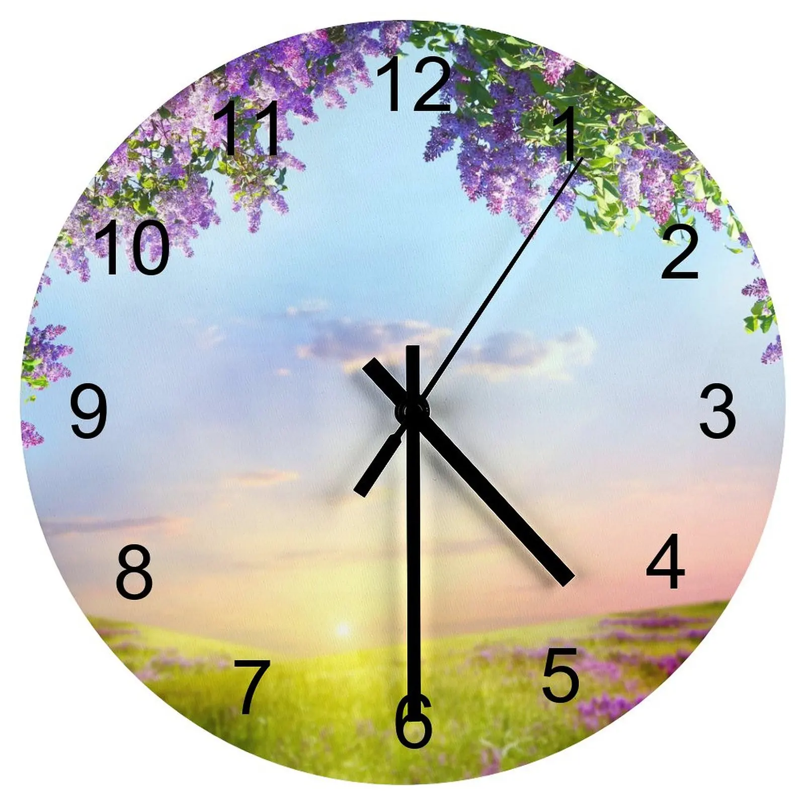 

Dining Room Wall Clock Luminous nature Clocks 12 inch Mute Wood Round Durable Patterned Rustic