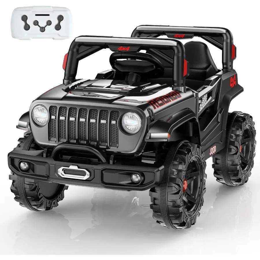 Camión de coche para niños de 12V con Control remoto para padres, vehículo eléctrico de juguete para niños pequeños con puertas dobles/cinturón de seguridad/