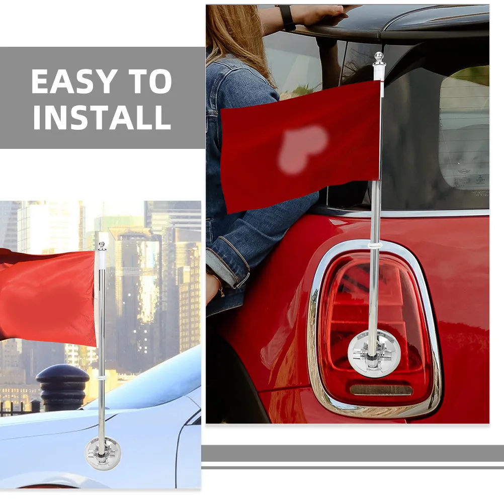 2Pcs Car Flagpole Holder Suction Cup Mount for Vehicle Flag Display Versatile Parade Rally Off Road Event Portable Easy Setup