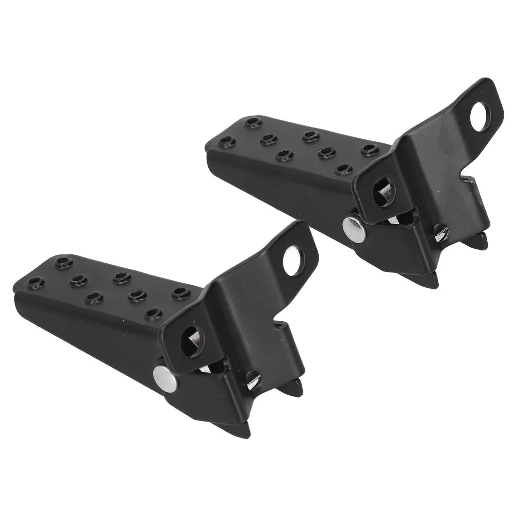 1 Pair Black Motorcycle Foot Pegs 8mm Diameter Clamp-On Mount Rearsets Pedal Crash Bar Footrest For Cruiser Bobber Chopper