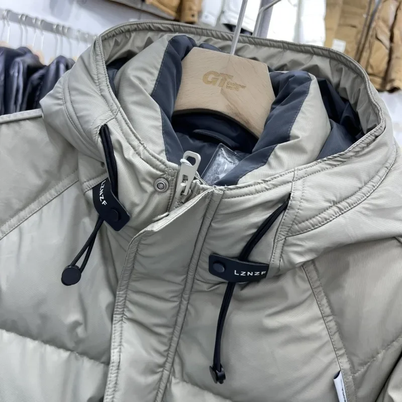 Jaqueta masculina com capuz, casaco curto solto, parkas de lazer, outwear quente grosso, sobretudo bonito, moda, inverno novo, 2023