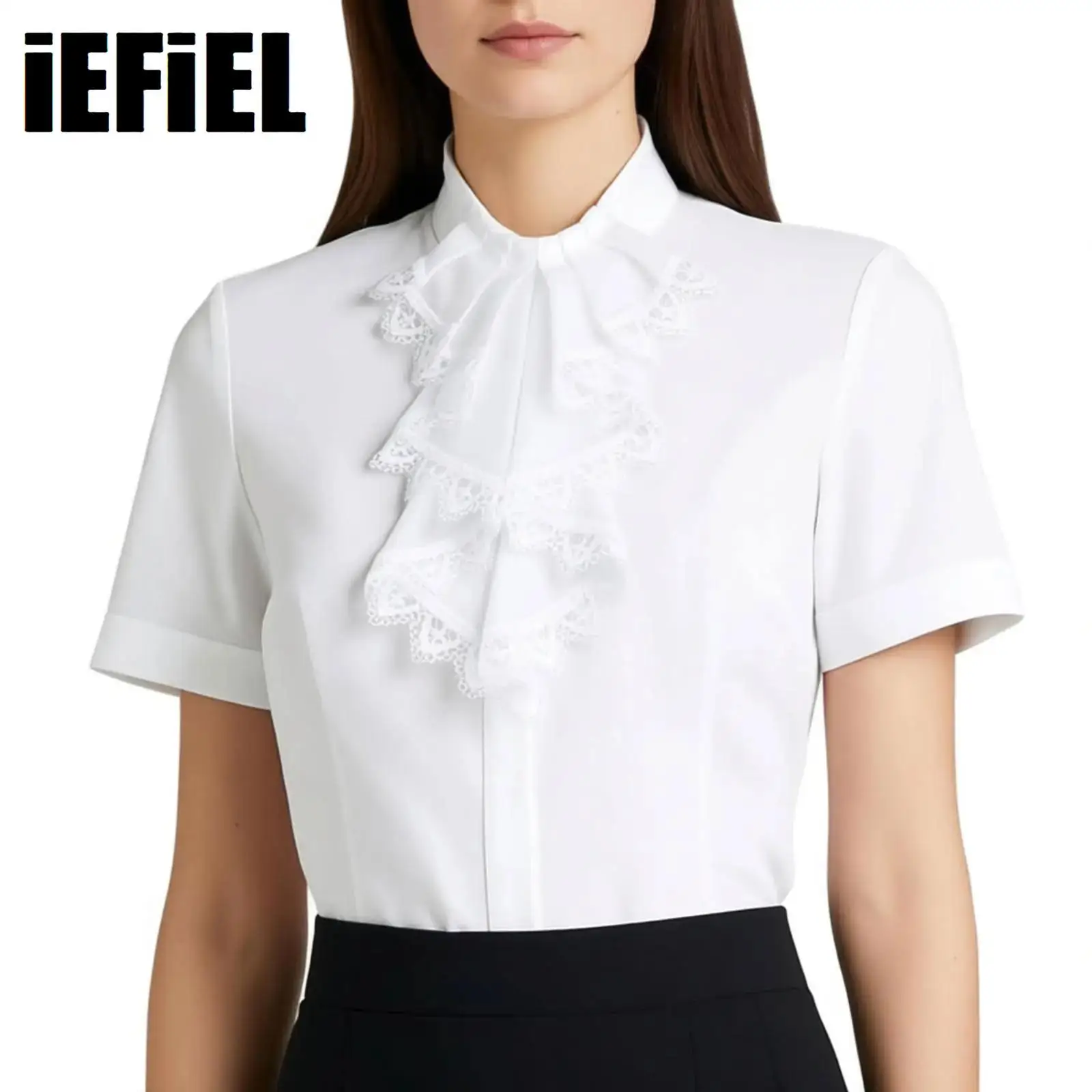 

Women Men Daily Business Shirts Collar Victorian Detachable Jabots Collar Ruffled Yarn Jabots Neck Collar Renaissances Costumes