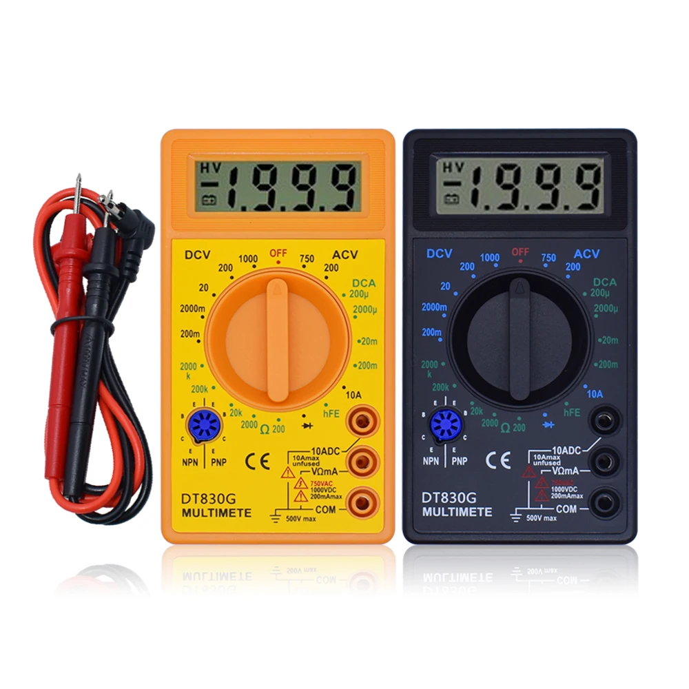 DT-830G Digital Voltmeter Ohmmeter Ammeter Multimeter Handheld Tester DT830B AC DC 750/1000V Amp Volt Ohm home tester