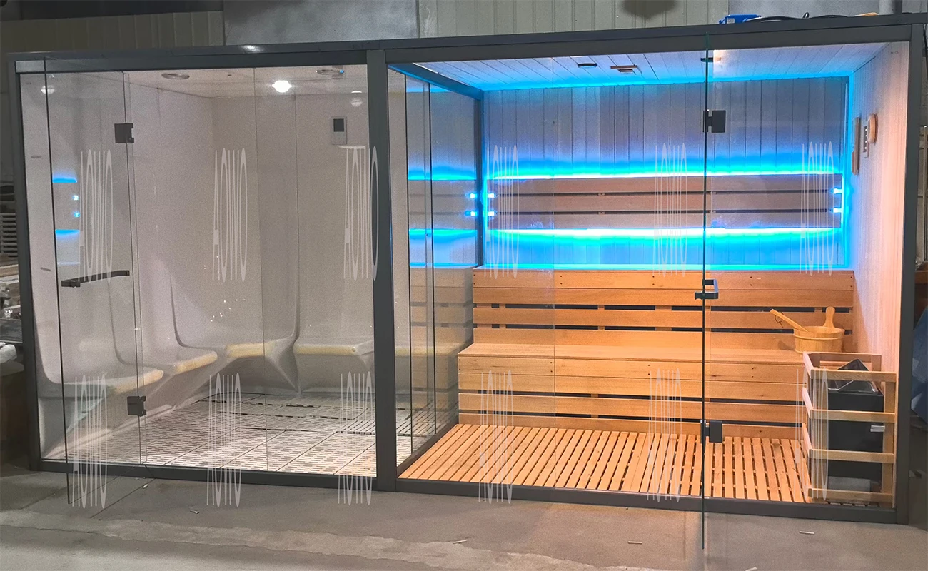 Far Burning And Lumph Darianage Hamman Steam And Wood Dry Sauna For 10 Person Turkish Bath Rocky Balboa Prefabricated House