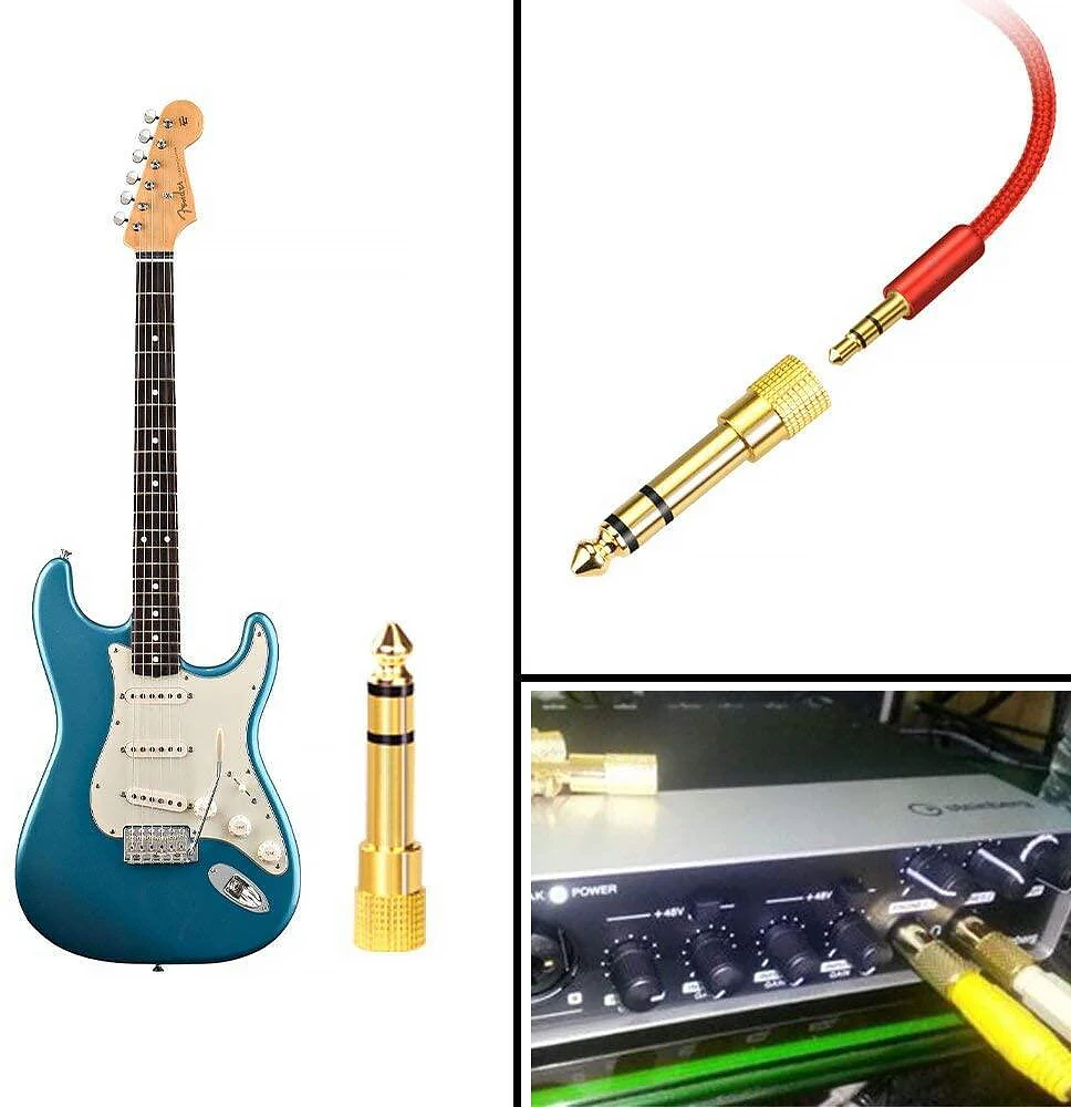 ZOGUO Banhado a Ouro 6.35mm 1/4 Macho para 3.5mm 1/8 Fêmea Stereo Headphone Adaptador Audio plug para Speaker Guitarra Piano Digital