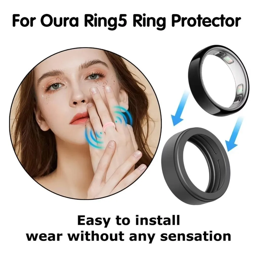 Silicone Smart Ring Protective Case Elastic Anti-Scratch Ring Cover Dustproof Anti Fall Ring Protector for Oura Ring 5