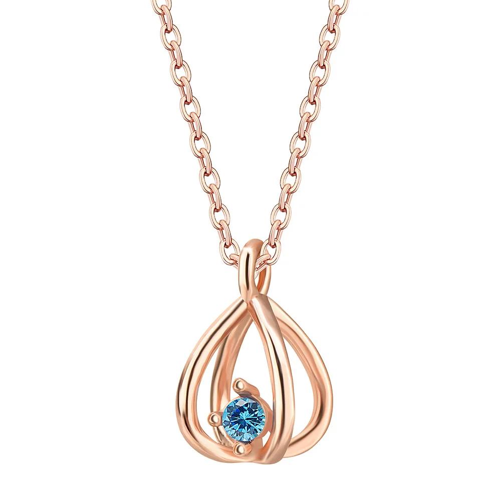 Collana da donna in acciaio al titanio, collana con clavicola con zirconi a lanterna per dicembre, collana a 12 colori per dicembre