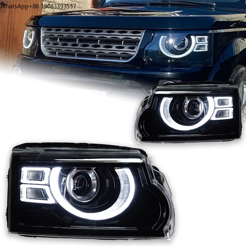 

Автомобильная фара для Land Rover Discovery 4, светодиодная фара-проектор с линзой, 2010-2018, динамический сигнал ДХО, автомобильный аксессуар