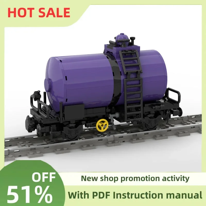 

New 231Pcs Moc City Industrial Generic Tank Wagon Rail Tanker Wagon Car Trains Model Diy Creative Ideas Kids Toy Gift Blocks