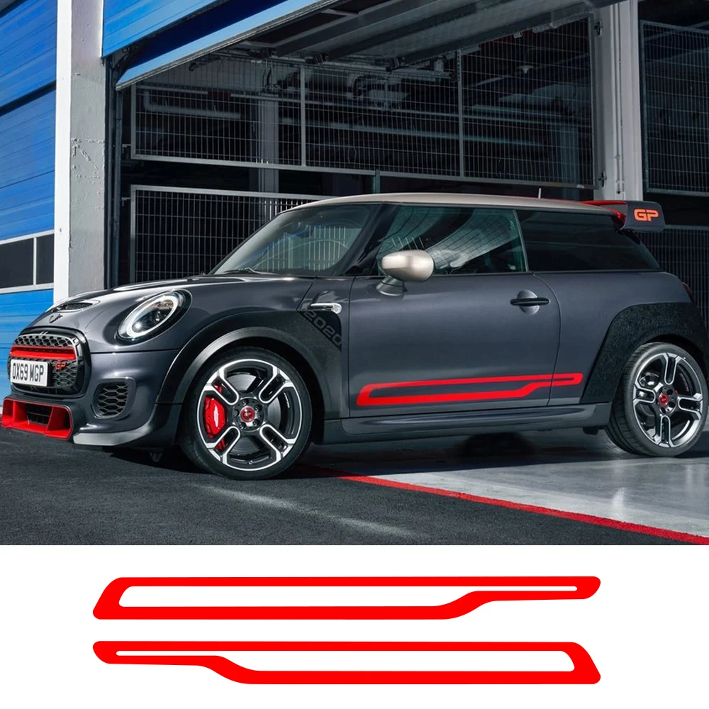 JCW GP Edition Door Side Stripes Skirt Sticker For MINI John Cooper Works Hatch F55 F56 F57 2021 2022 2019 On Accessories