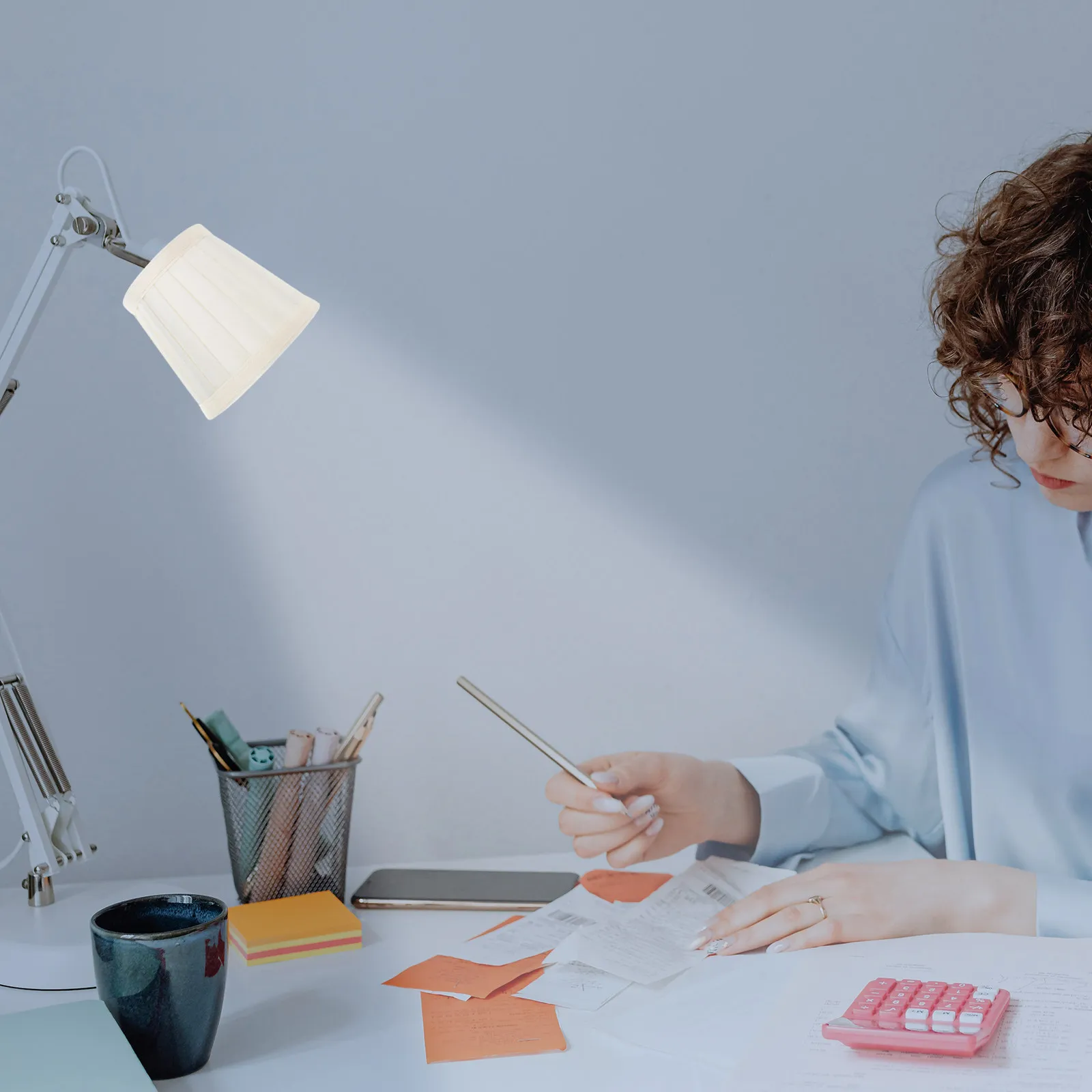 

Barrel Ceiling Lamp Shade European Style Cloth Lampshade Clamping Design Dust Proof Lamp Cover for Home Hotel Study