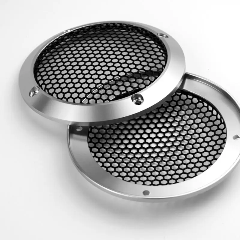 For 3.5/4/6.5 Inch Car Midrange Speaker Cover, Aluminum Mesh Grill, Subwoofer Protective Cover Mounting Bracket