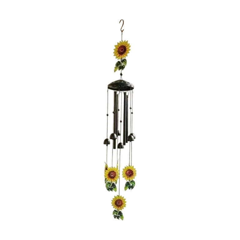 L9NB Wind Piece Hanging Item with Flower Theme for Gardens Entry Home