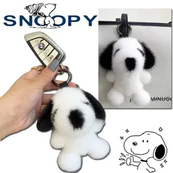 Snoopy Keychain Cartoon Animation Around Plush Baby Pendant Creative Backpack Car Key Furry Dog Key Ring Ladies Key Chain Gift