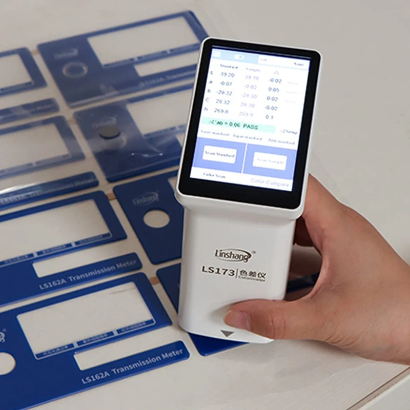 Imagem -03 - Linshang Colorímetro Inteligente Touch Screen para Revestimento Cerâmica Plástico Pintura Medição de Cor Ls173